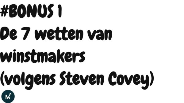  De 7 wetten van Winstmakers 